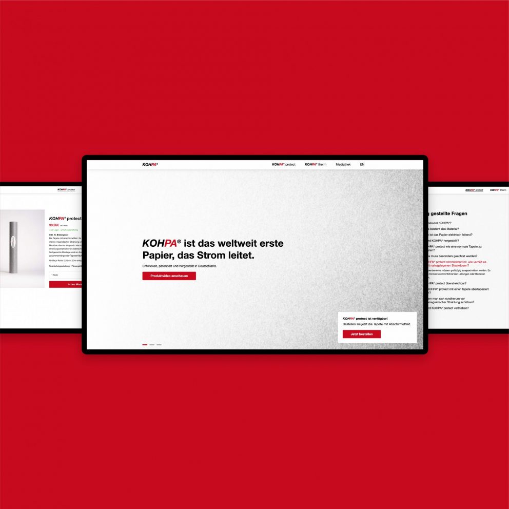 Millennials Digitaldesign Kundenprojekt KOHPA Website